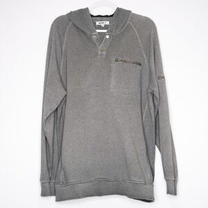William Rast‎ Mens Sweater Gray Size XL Black Hoodie Grunge Streetwear
